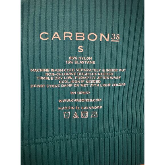 Carbon38 Teal Ribbed Cut Out Top Size S - Picture 2 of 5